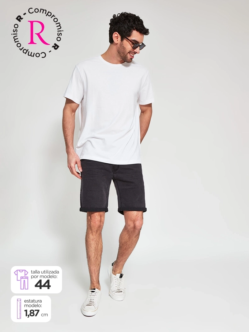 SHORT HOMBRE ROBERT LEWIS ALGODÓN DENIM BÁSICO