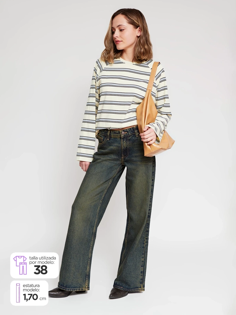 JEANS MUJER INDEX ALGODÓN WIDELEG - 1