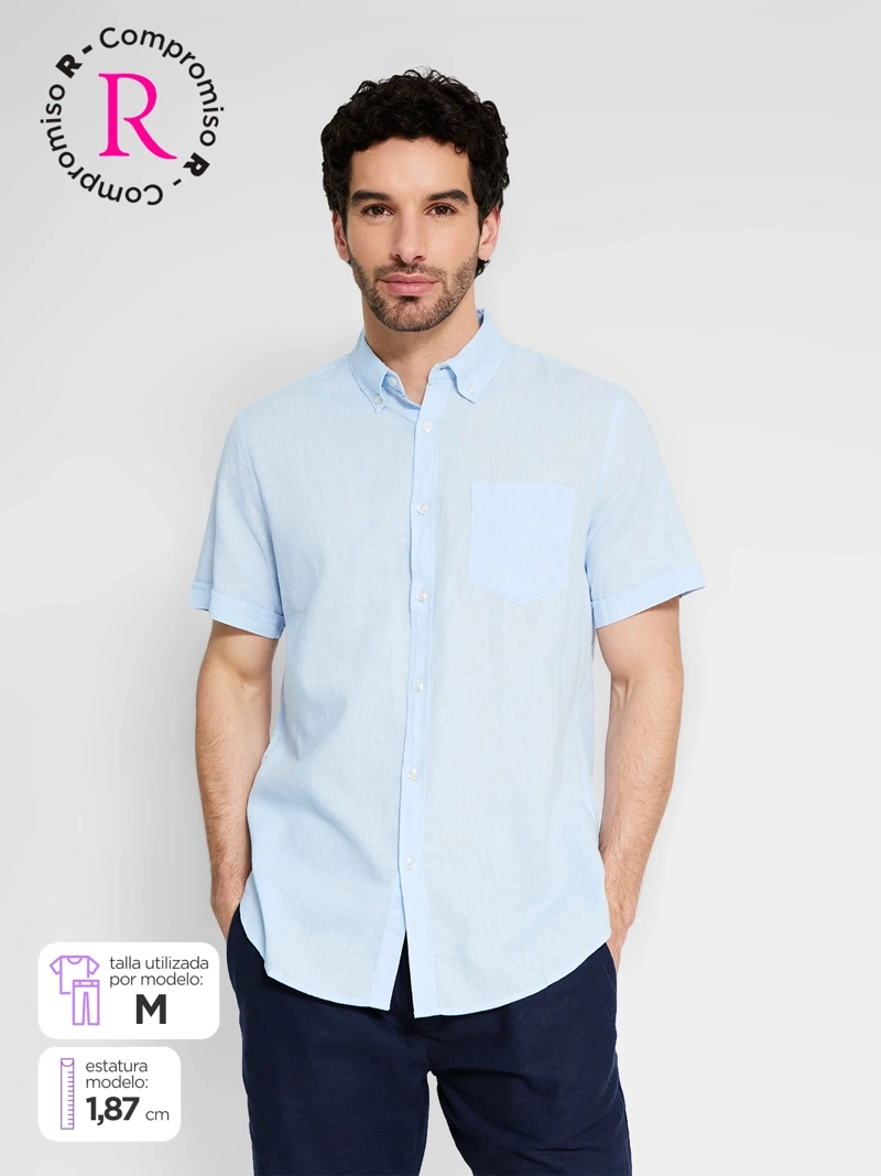 CAMISA HOMBRE KENNETH STEVENS LINO ALGODÓN - 1