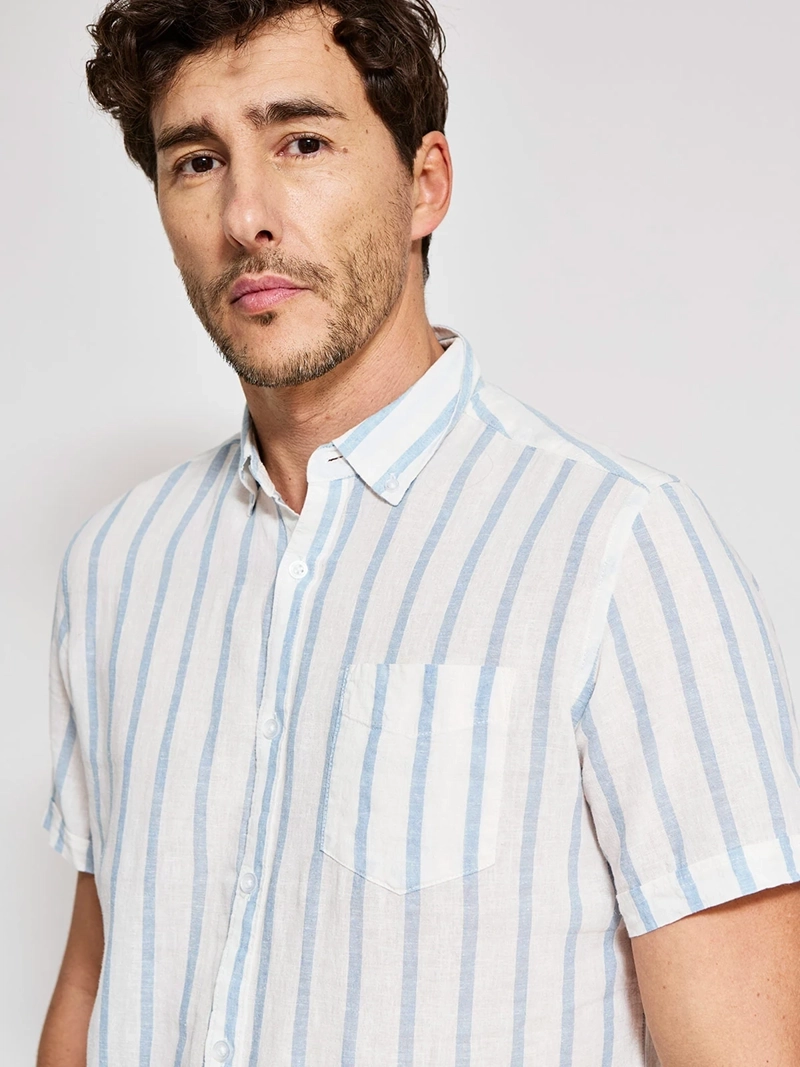 CAMISA HOMBRE KENNETH STEVENS LINO MANGA CORTA - 3