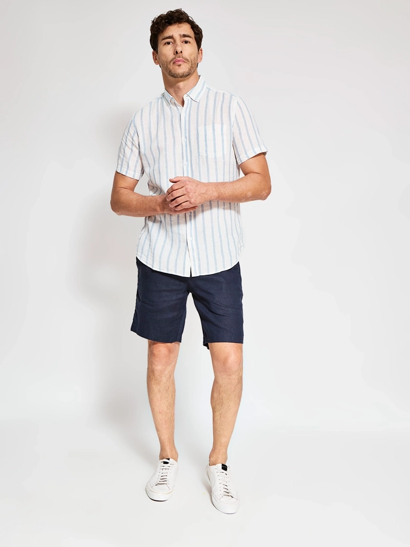 CAMISA HOMBRE KENNETH STEVENS LINO MANGA CORTA - 4