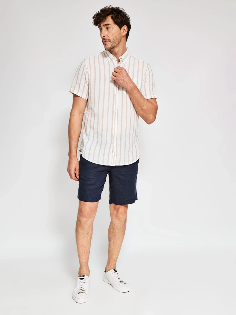 CAMISA HOMBRE KENNETH STEVENS LINO MANGA CORTA - 4