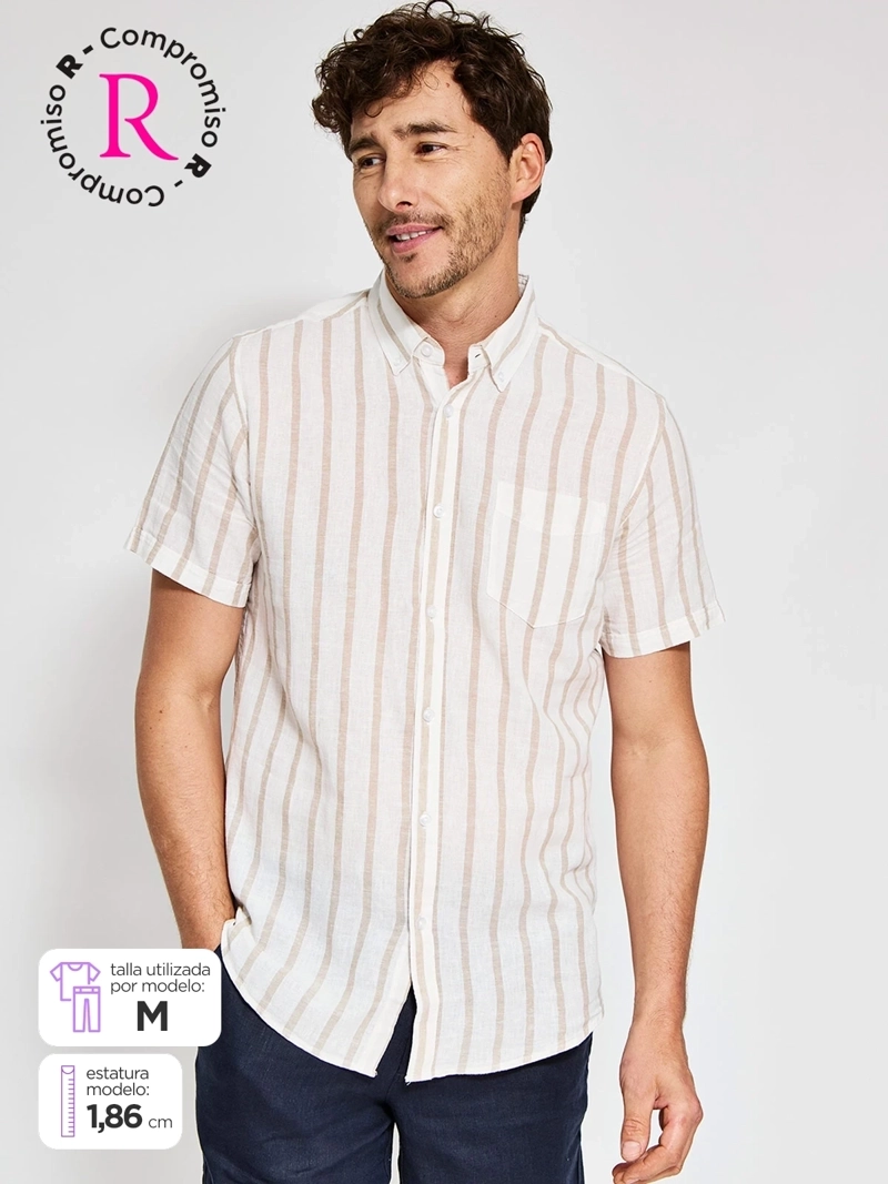 CAMISA HOMBRE KENNETH STEVENS LINO MANGA CORTA