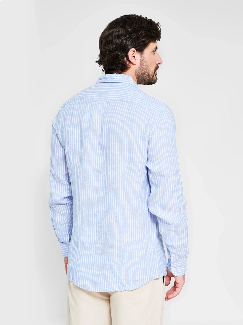 CAMISA HOMBRE CACHAREL LINO MANGA LARGA LÍNEAS - 2