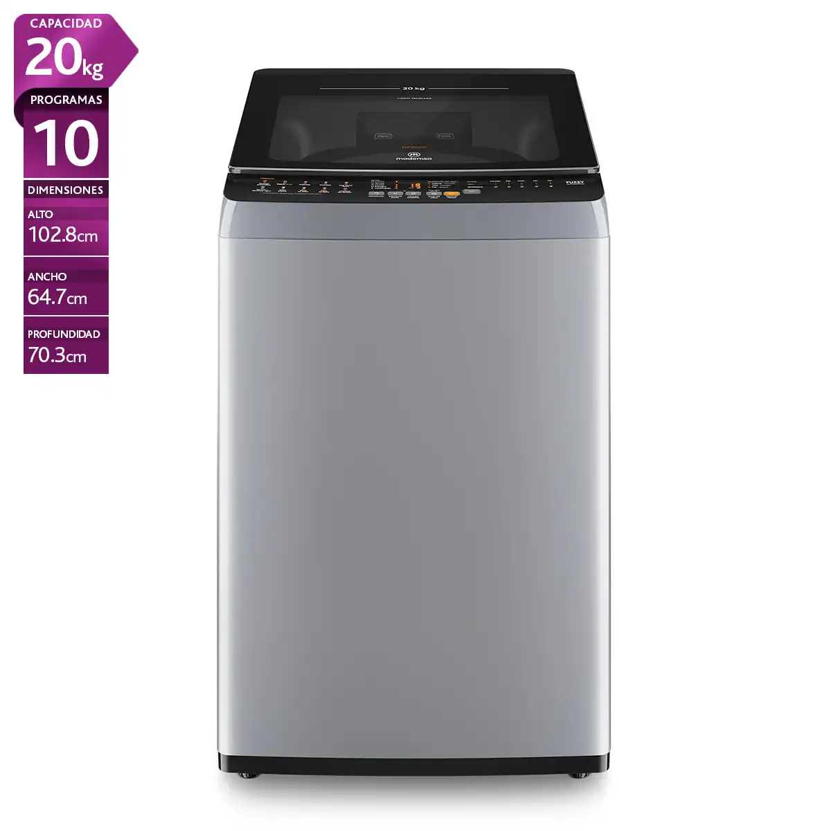 LAVADORA CARGA SUPERIOR MADEMSA MDWMT20S 20KG GRIS