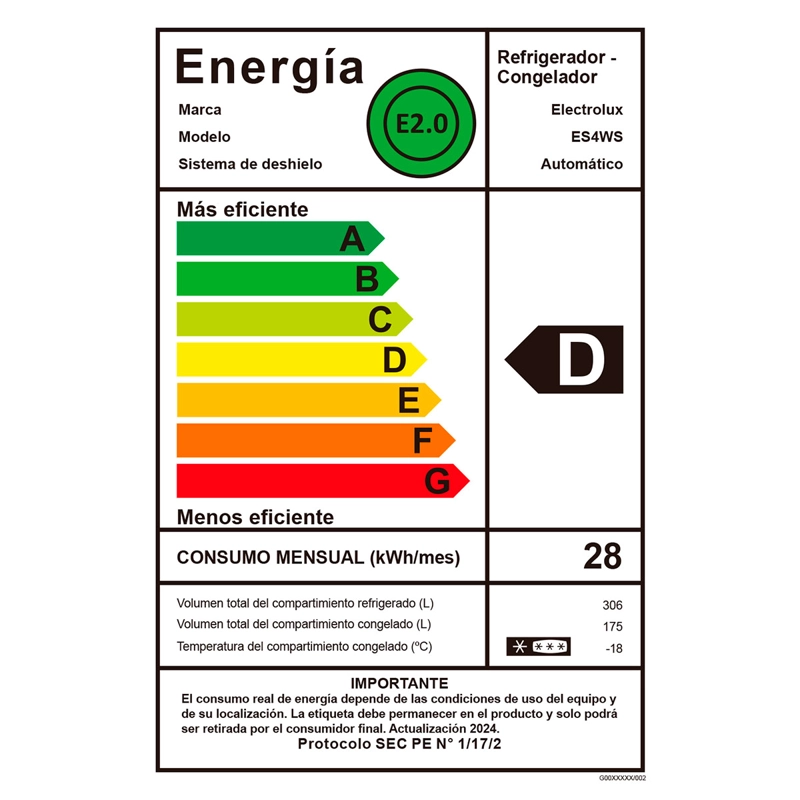 REFRIGERADOR SIDE BY SIDE ELECTROLUX ES4WS 481L NO FROST ACERO - 11