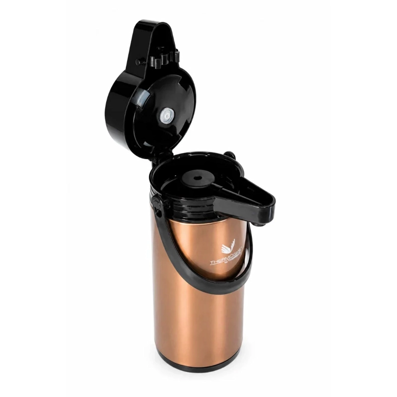 TERMO THERMOS SIFÓN VIDRIO CAFÉ 1.9 LITROS ROSA/DORADO - 2