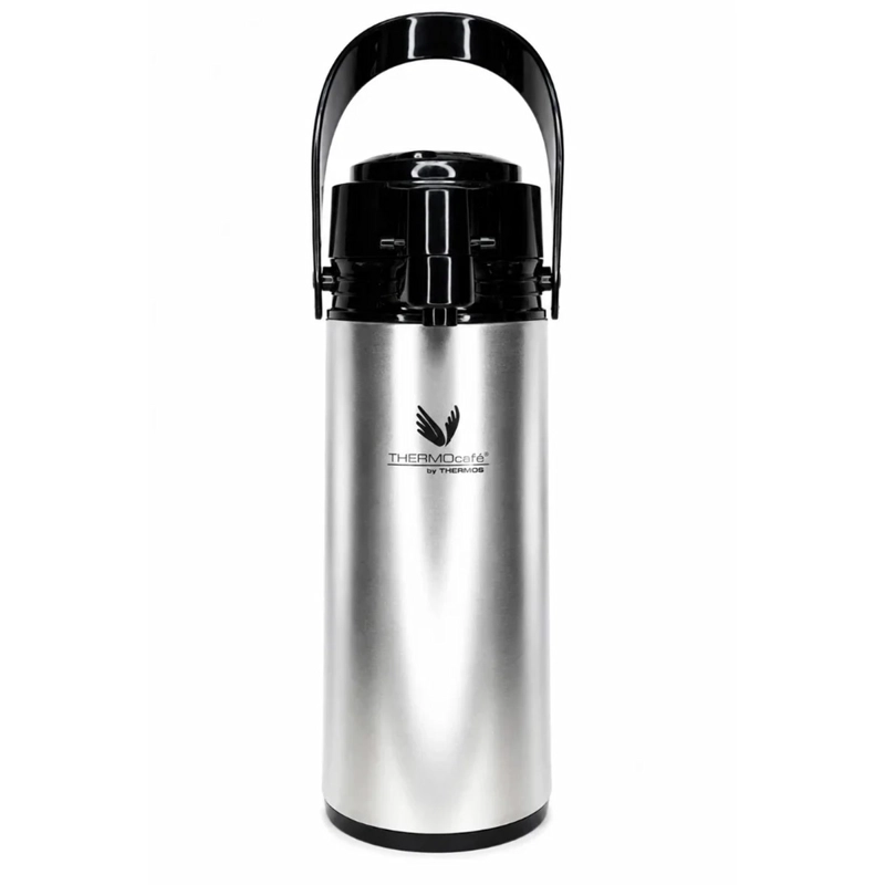 TERMO THERMOS SIFÓN VIDRIO CAFÉ 1.9 LITROS PLATA - 1