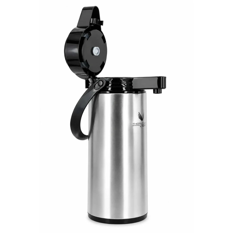 TERMO THERMOS SIFÓN VIDRIO CAFÉ 1.9 LITROS PLATA - 2
