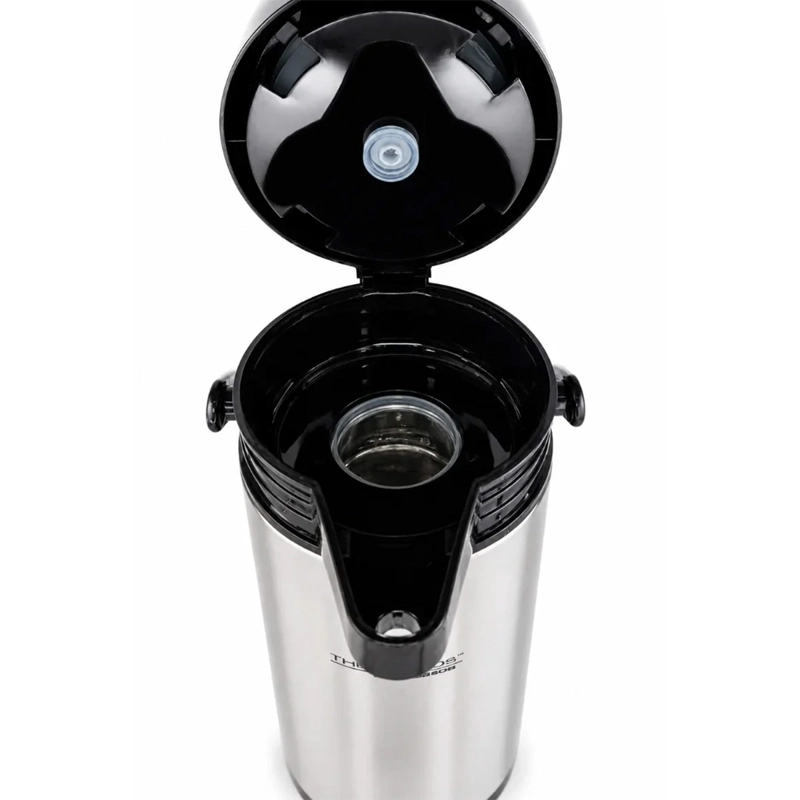 TERMO THERMOS SIFÓN VIDRIO CAFÉ 1.9 LITROS PLATA - 3