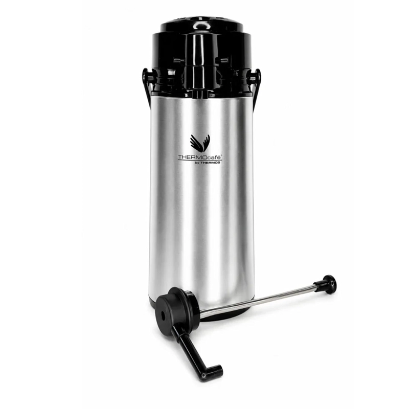 TERMO THERMOS SIFÓN VIDRIO CAFÉ 1.9 LITROS PLATA - 4