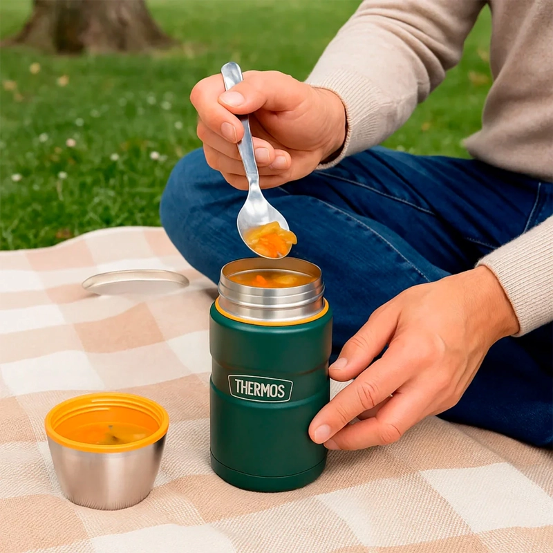 TERMO COMIDA THERMOS KING ACERO INOXIDABLE 710 ML VERDE - 3
