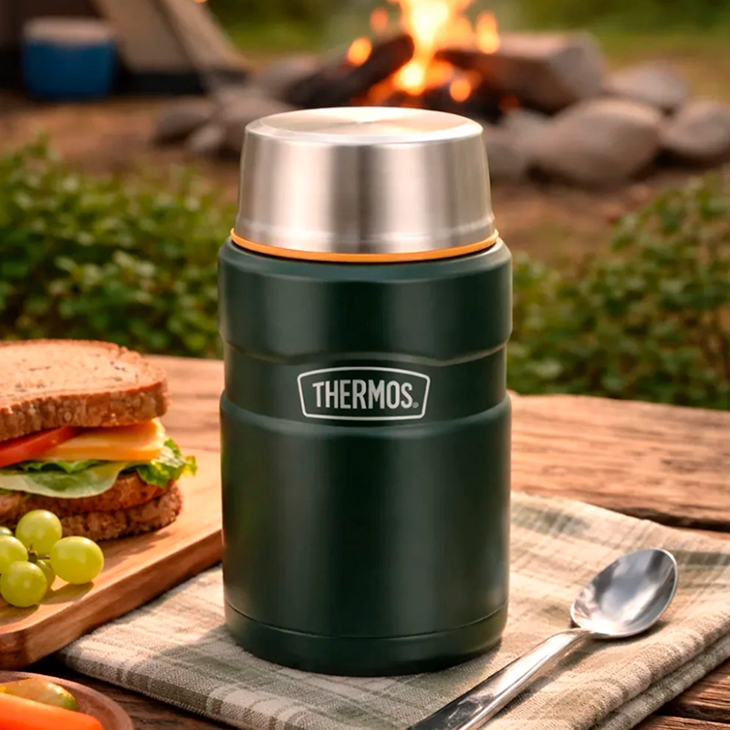 TERMO COMIDA THERMOS KING ACERO INOXIDABLE 710 ML VERDE - 5