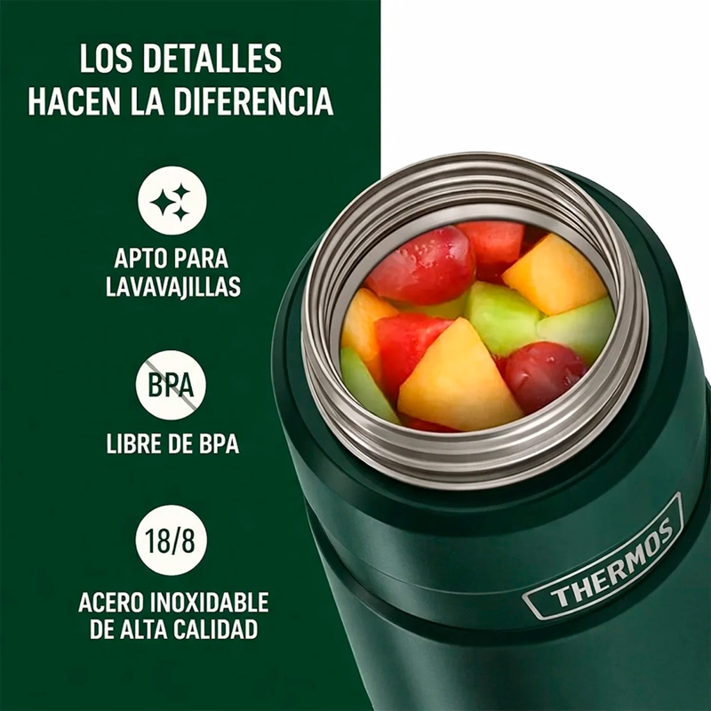 TERMO COMIDA THERMOS KING ACERO INOXIDABLE 710 ML VERDE - 6