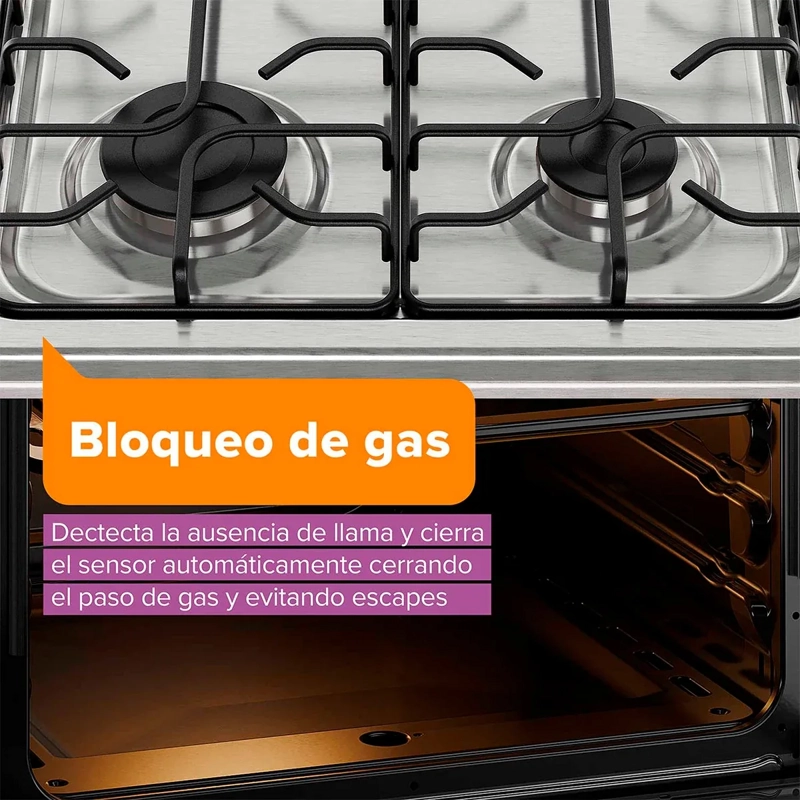 COCINA A GAS MADEMSA FM5SSC 5 PLATOS ACERO - 8