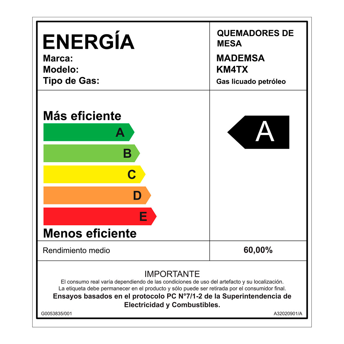 ENCIMERA A GAS MADEMSA 4 PLATOS KM4TX - 9