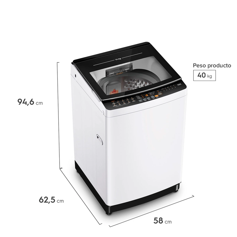 LAVADORA CARGA SUPERIOR MADEMSA MDWMT14W 14KG BLANCO - 3