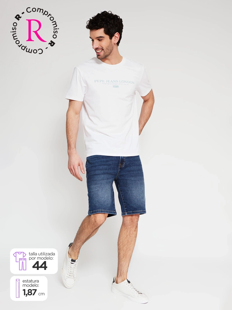 BERMUDA HOMBRE AEROPOSTALE ALGODÓN DENIM BÁSICO