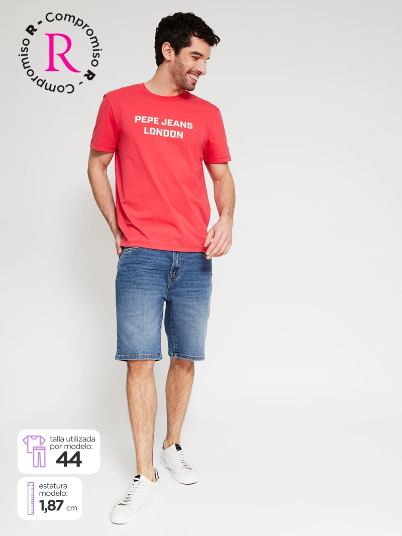 BERMUDA HOMBRE AEROPOSTALE ALGODÓN DENIM BÁSICO - 1