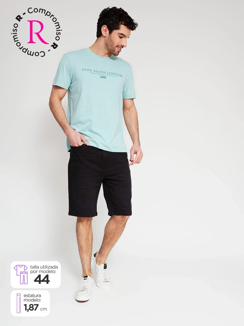 BERMUDA HOMBRE AEROPOSTALE ALGODÓN DENIM BÁSICO - 1