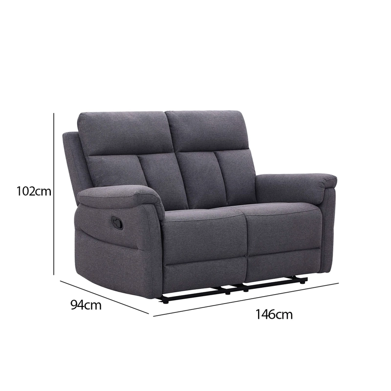 SOFÁ RECLINABLE RIPLEY HOME HAMILTON 2 CUERPOS GRIS - 6