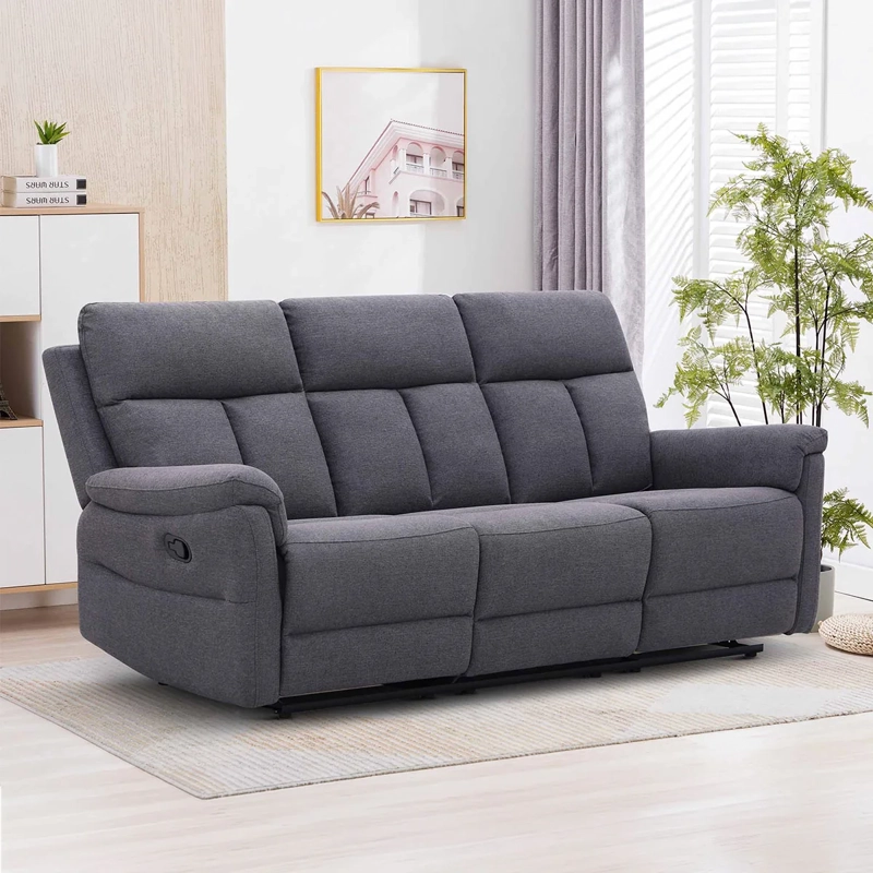 SOFÁ RECLINABLE RIPLEY HOME HAMILTON 3 CUERPOS GRIS - 1