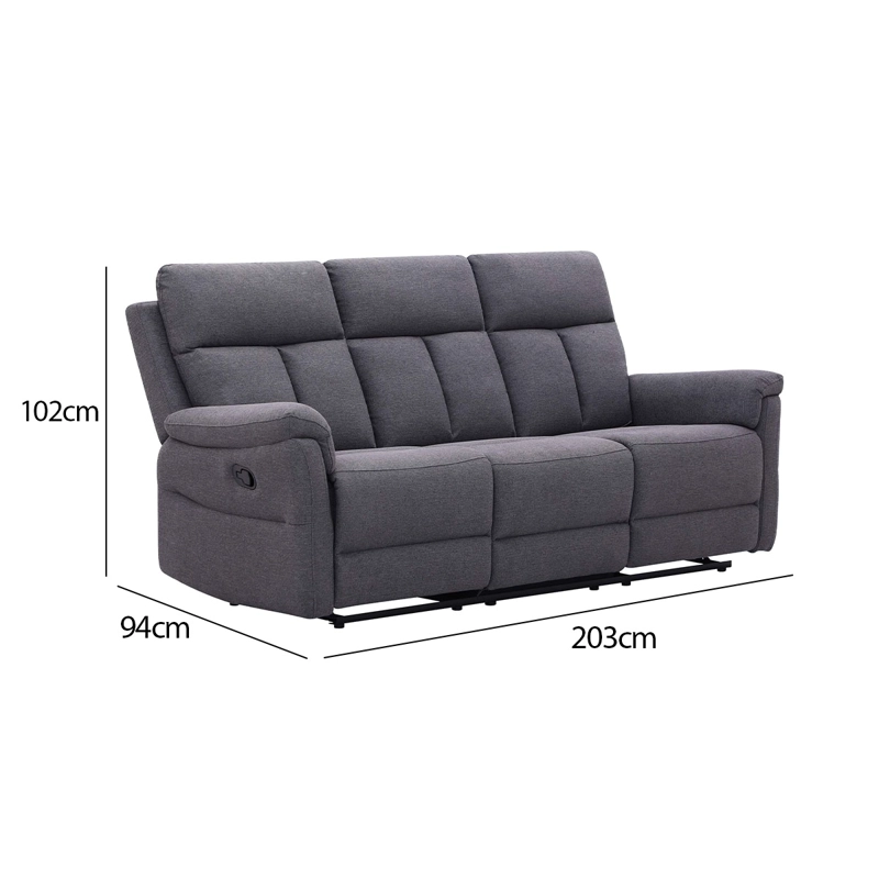 SOFÁ RECLINABLE RIPLEY HOME HAMILTON 3 CUERPOS GRIS - 6