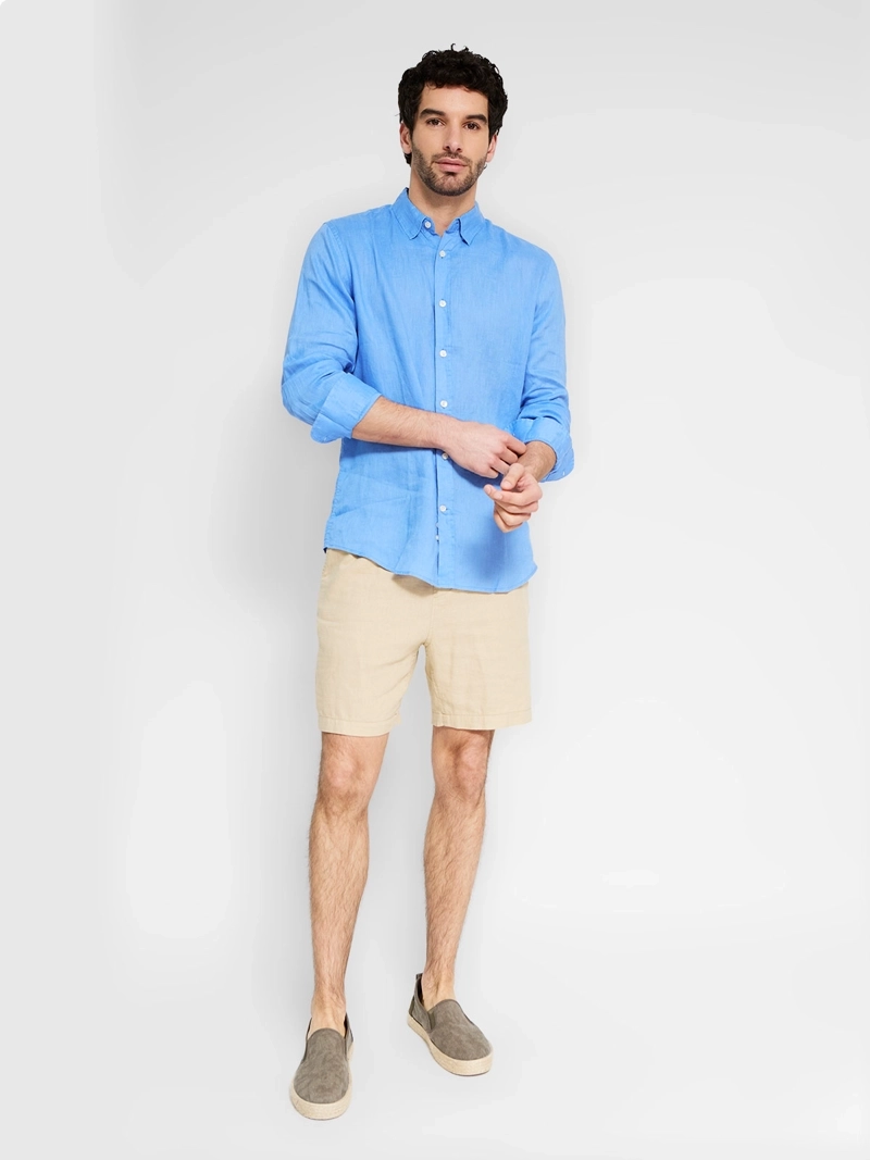 CAMISA HOMBRE CACHAREL LINO SOLIDA - 4