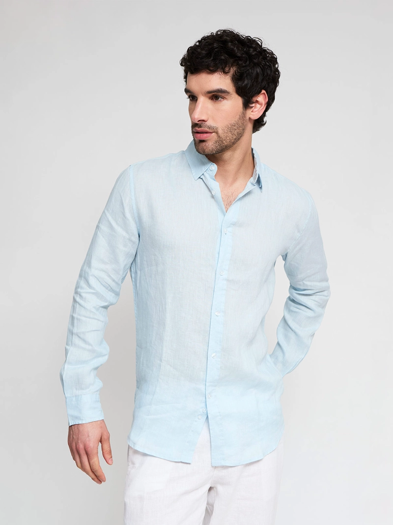CAMISA HOMBRE CACHAREL LINO SOLIDA