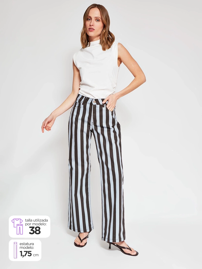 JEANS MUJER MARQUIS ALGODÓN RAYAS - 1