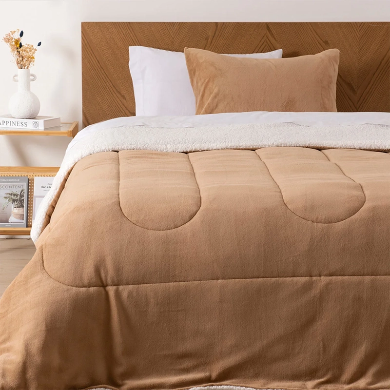 PLUMÓN MASHINI CORAL SHERPA 1.5 PLAZAS BEIGE - 1