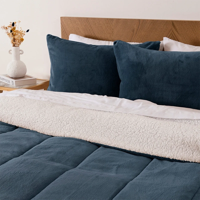 PLUMÓN MASHINI CORAL SHERPA 2 PLAZAS AZUL - 3
