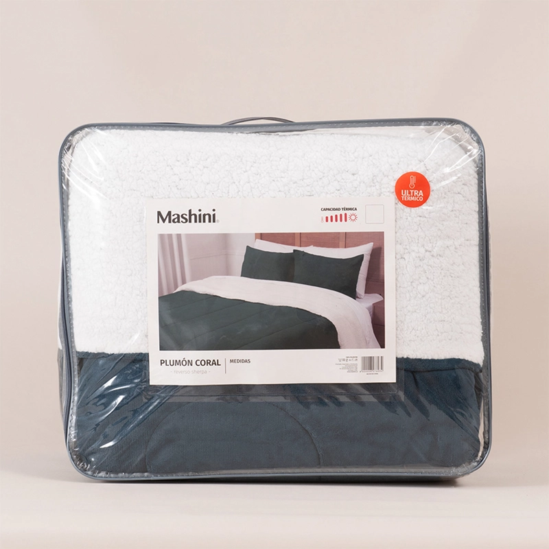PLUMÓN MASHINI CORAL SHERPA 2 PLAZAS AZUL - 4