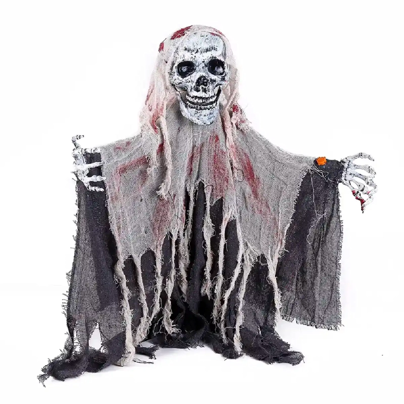 ADORNO HALLOWEEN RIPLEY HOME ESQUELETO VENDADO CON PARANTE Y PILAS - 2