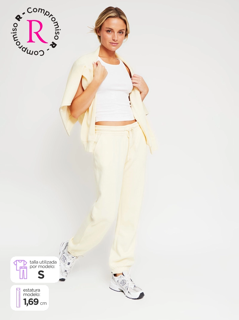 PANTALÓN DE BUZO MUJER INDEX ALGODÓN BÁSICO