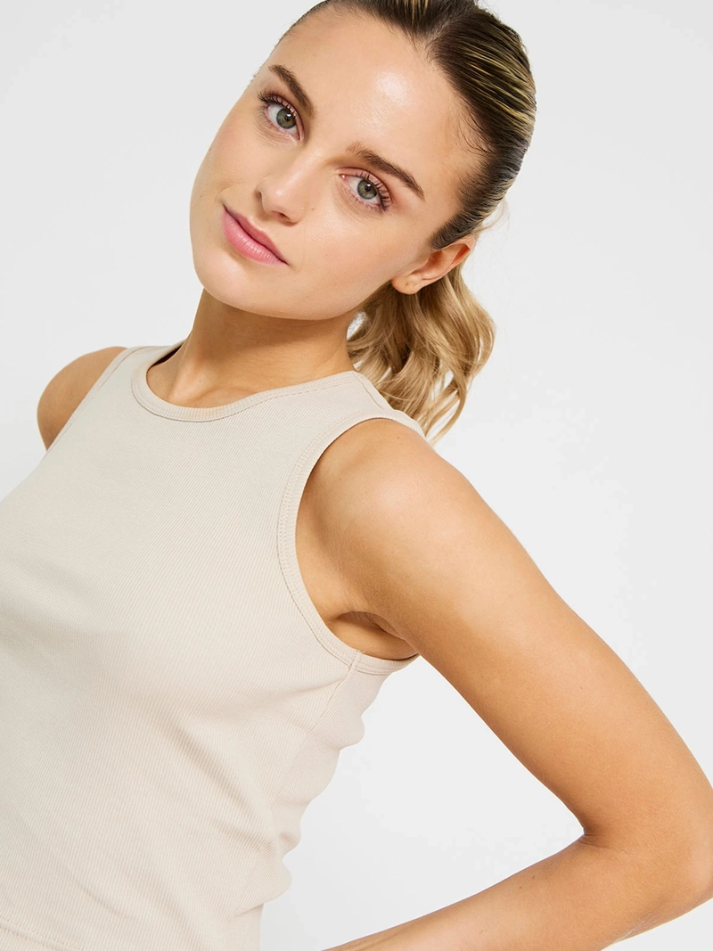 POLERA MUJER INDEX ALGODÓN SIN MANGAS CROP - 3