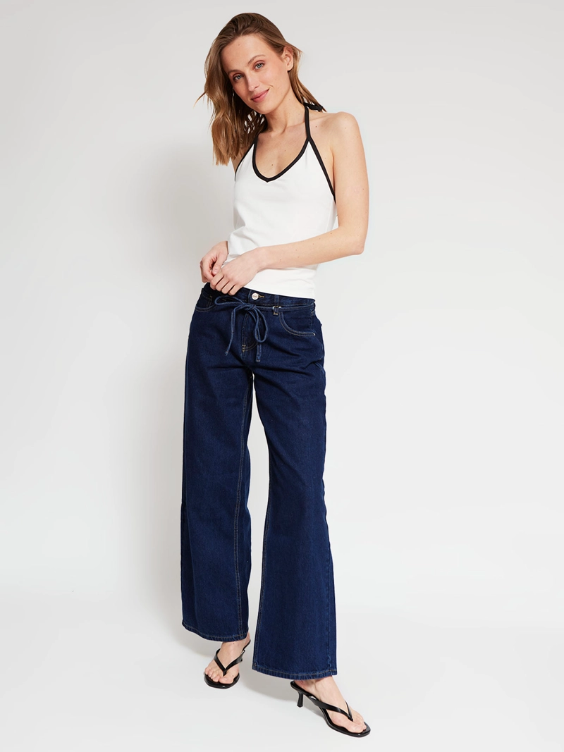 POLERA MUJER INDEX ALGODÓN HALTER PIPPING - 4