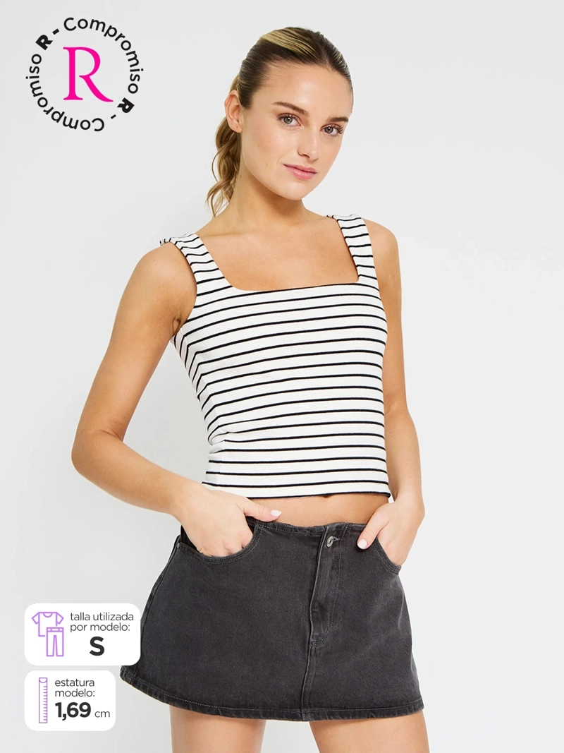 POLERA MUJER INDEX ALGODÓN SIN MANGAS BÁSICA