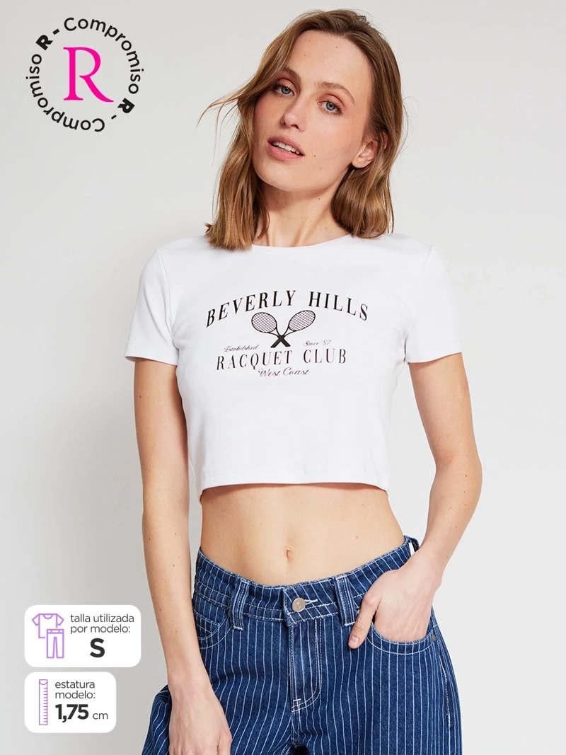 POLERA MUJER INDEX ALGODÓN MANGA CORTA COLLEGE