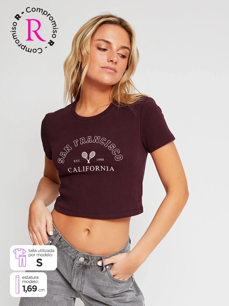 POLERA MUJER INDEX ALGODÓN MANGA CORTA COLLEGE
