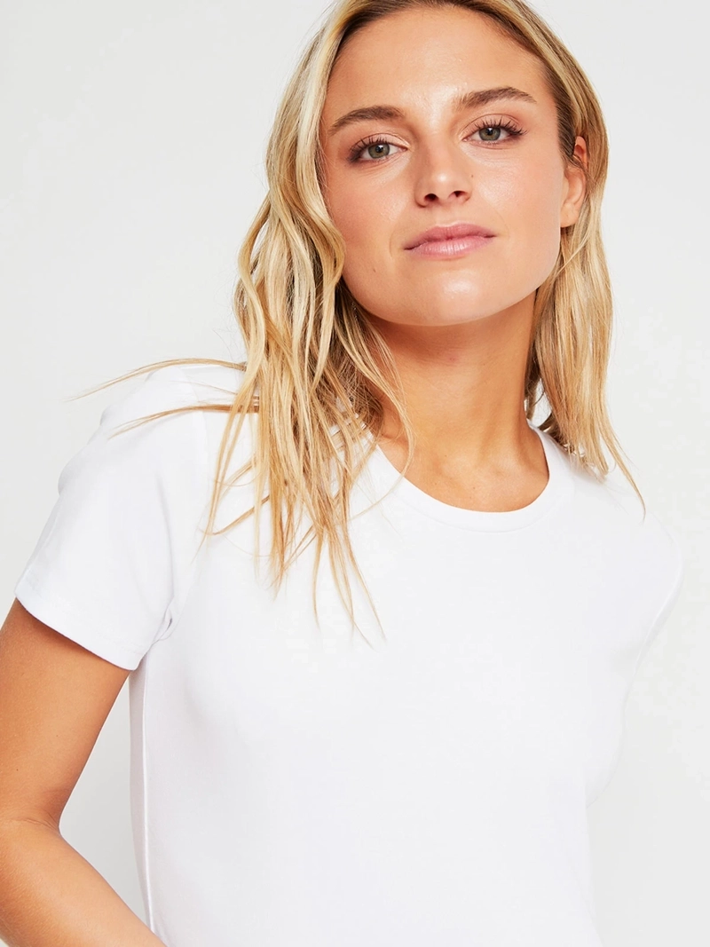 POLERA MUJER INDEX ALGODÓN MANGA CORTA BÁSICA LUNARES - 3