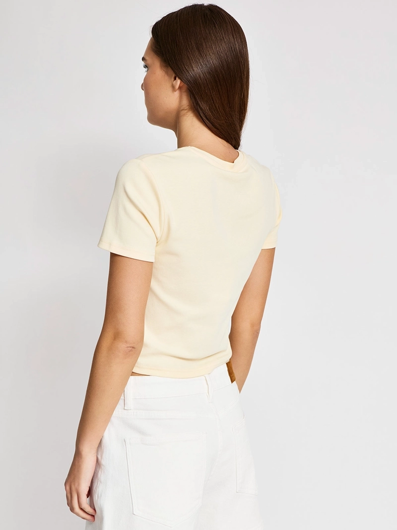 POLERA MUJER INDEX ALGODÓN MANGA CORTA BÁSICA LUNARES - 2