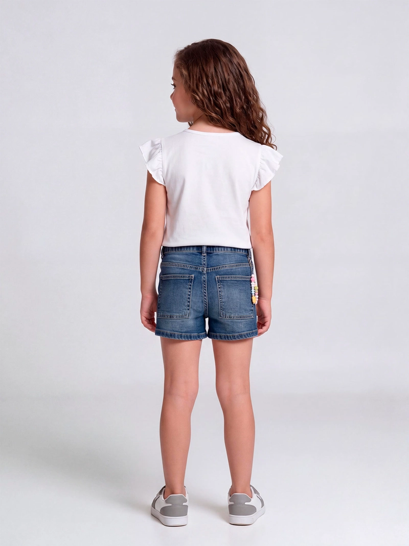 SHORT NIÑA HARVEST ALGODÓN DENIM + CHARM - 2