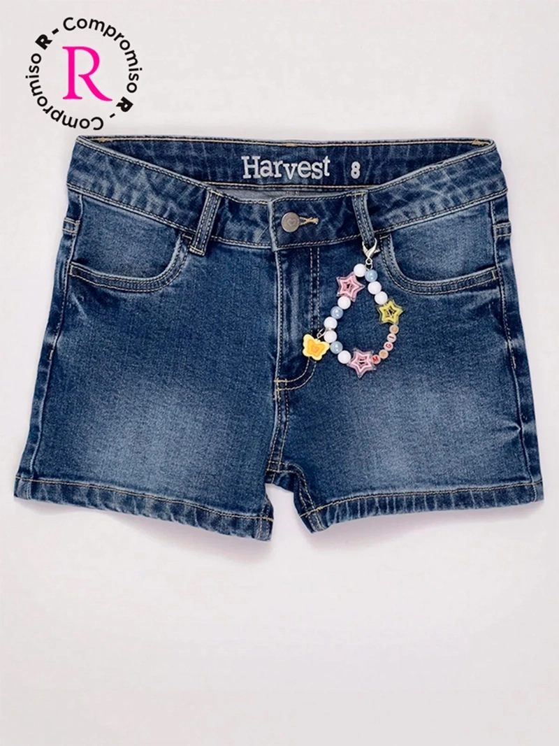 SHORT NIÑA HARVEST ALGODÓN DENIM + CHARM - 3
