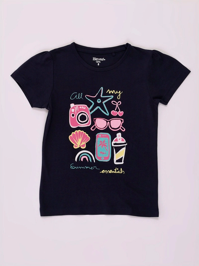 POLERA NIÑA HARVEST MANGA CORTA ALGODÓN PRINT - 3