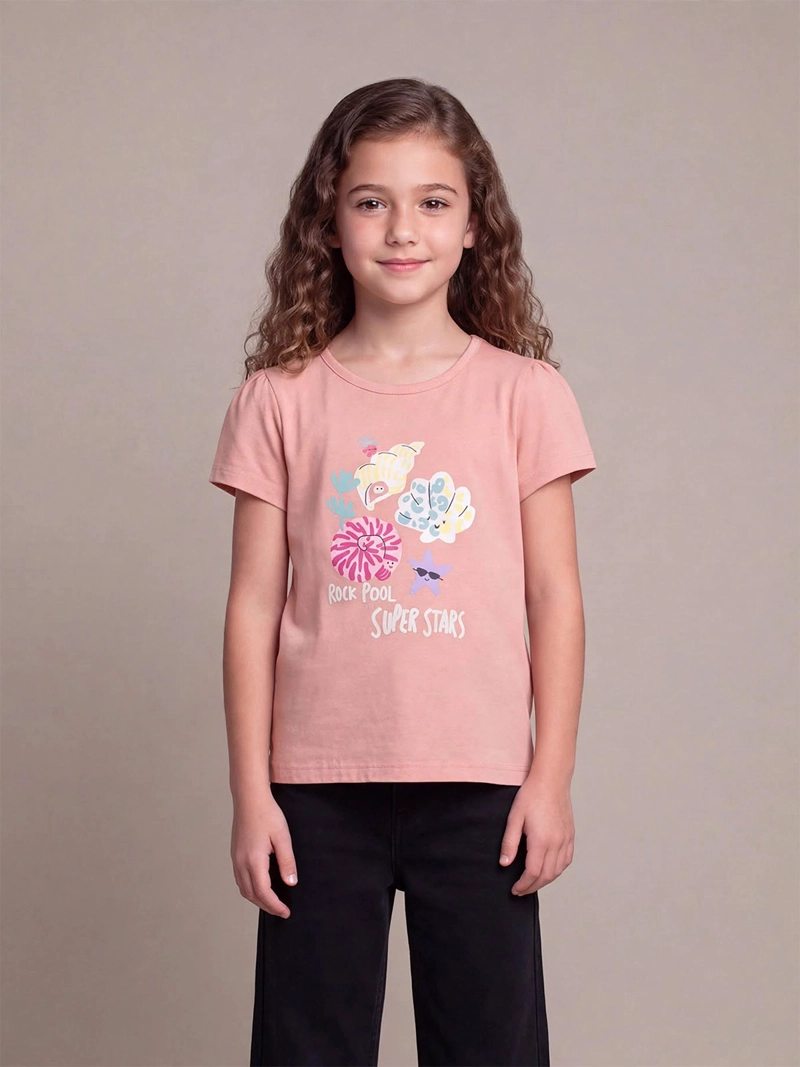 POLERA NIÑA HARVEST MANGA CORTA ALGODÓN PRINT