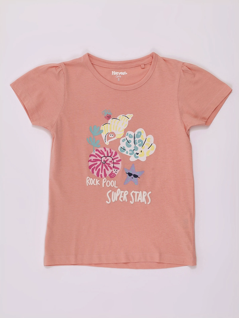 POLERA NIÑA HARVEST MANGA CORTA ALGODÓN PRINT