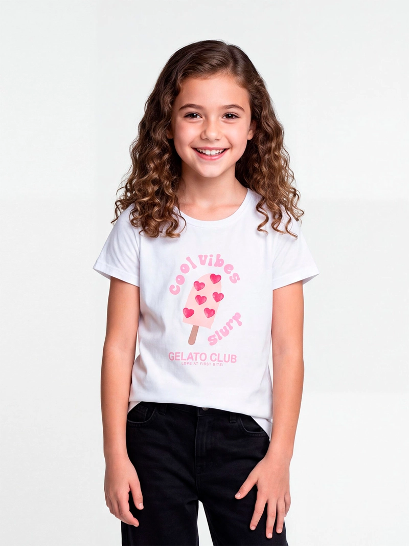POLERA NIÑA HARVEST MANGA CORTA ALGODÓN PRINT