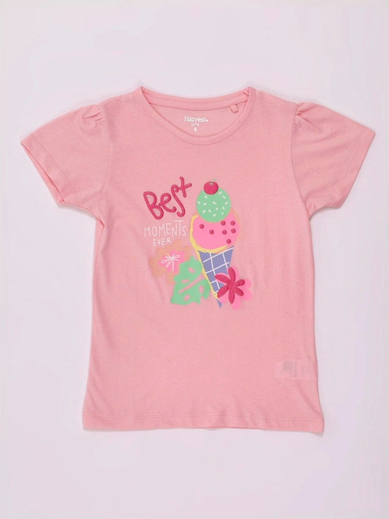 POLERA NIÑA HARVEST MANGA CORTA ALGODÓN PRINT - 3