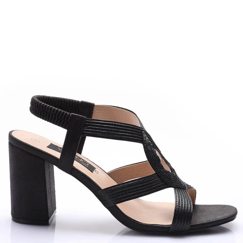 SANDALIAS MUJER VIA UNO NEGRO  - 1